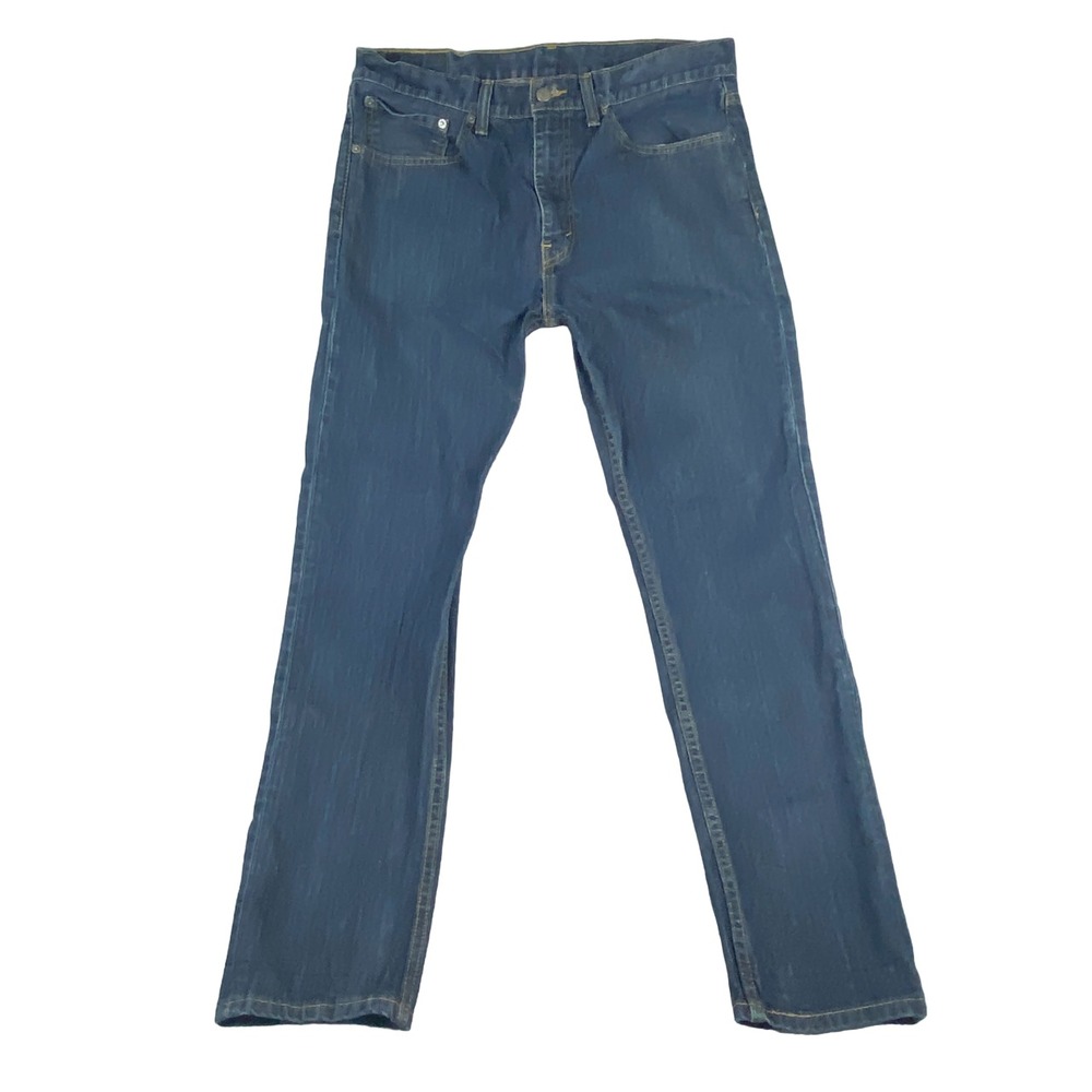 Levi's 521 Jeans Mens 34x30 Slim Taper Blue Medium Wash Denim Zip‎ Fly